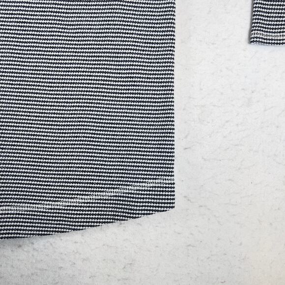 J. Jill Knit Turtleneck Top Woman's Medium Black/ White Weave Cotton Blend - Picture 13 of 16